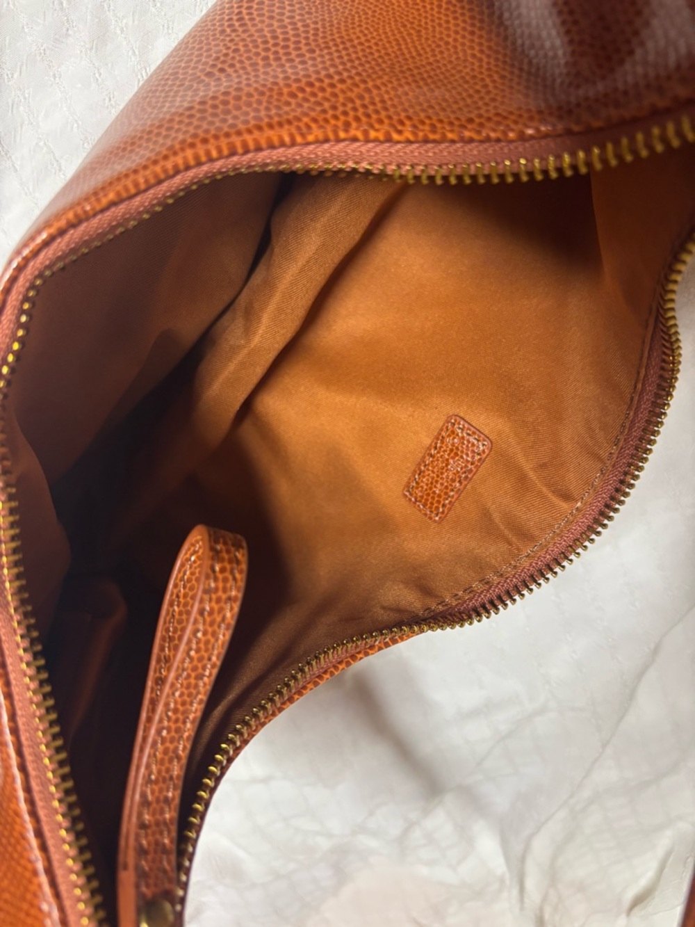 Urban Outfitters Cognac Pebbled Leather Toiletry Pouch